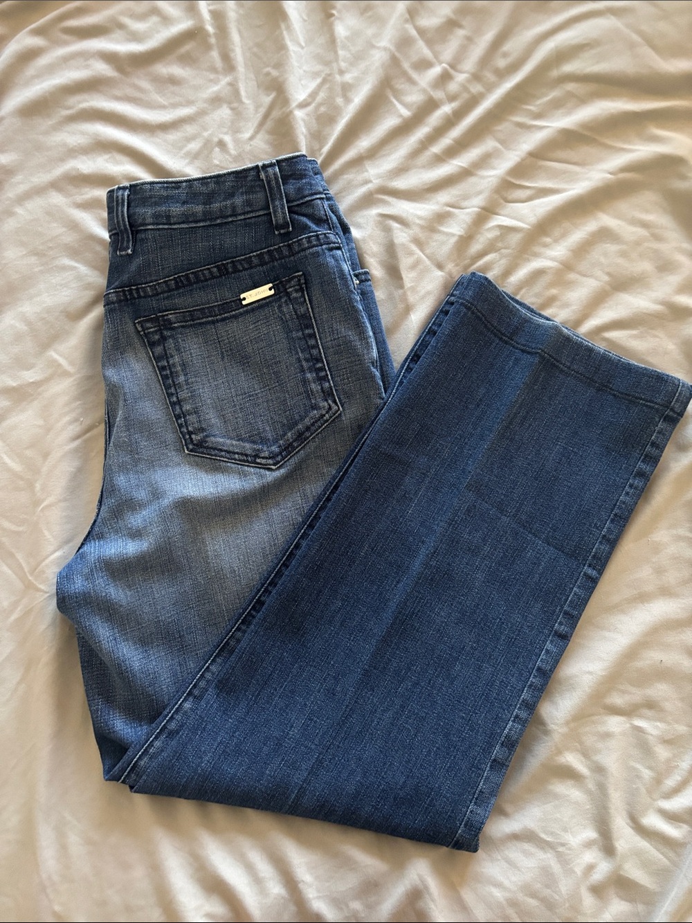 St. John Sport Straight Leg Women's Jeans in Medium Blue